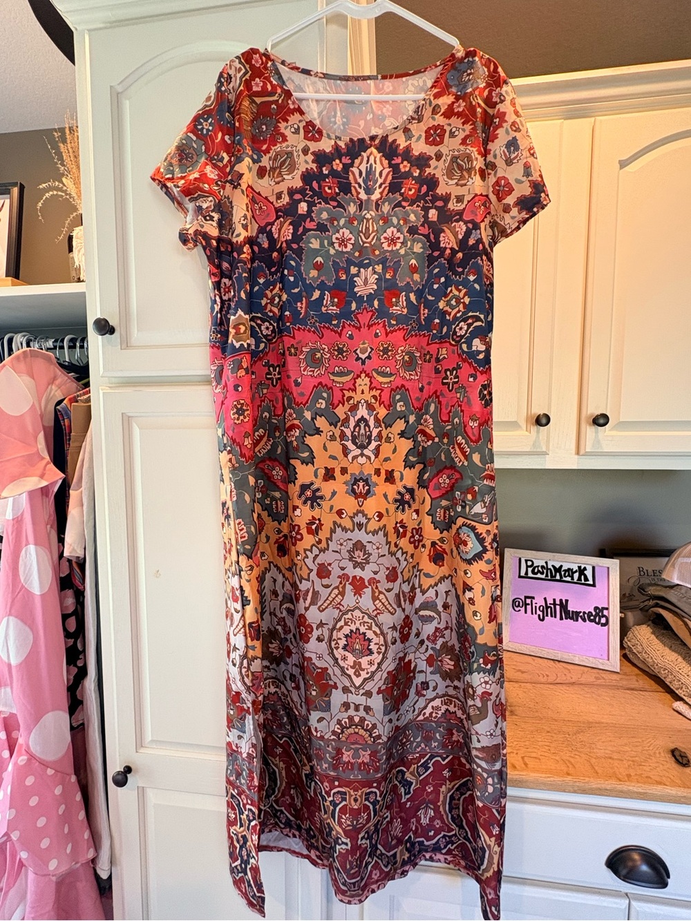 Boho Floral Maxi Dress in Multi-Color